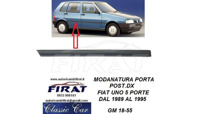MODANATURA PORTA FIAT UNO 5 PORTE 89-95 POST.DX
